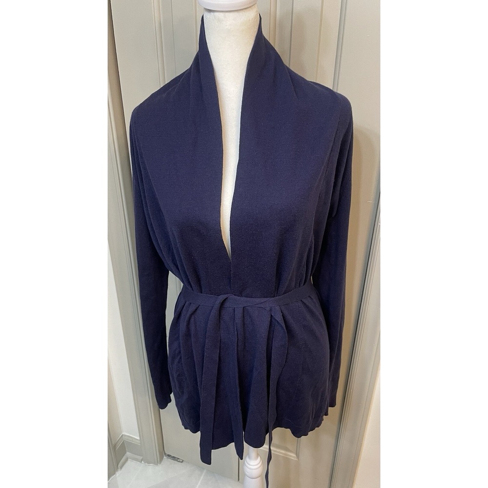 Banana Republic Silk Blend Cardigan Size Small Belted‎ Blue Lightweight